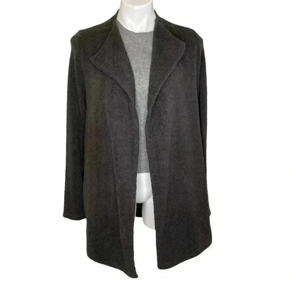 James Perse Standard long grey duster sweater jacket blazer opera coat